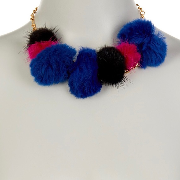 Trina Turk Gold Fur Pom Pom Necklace - Picture 6 of 6